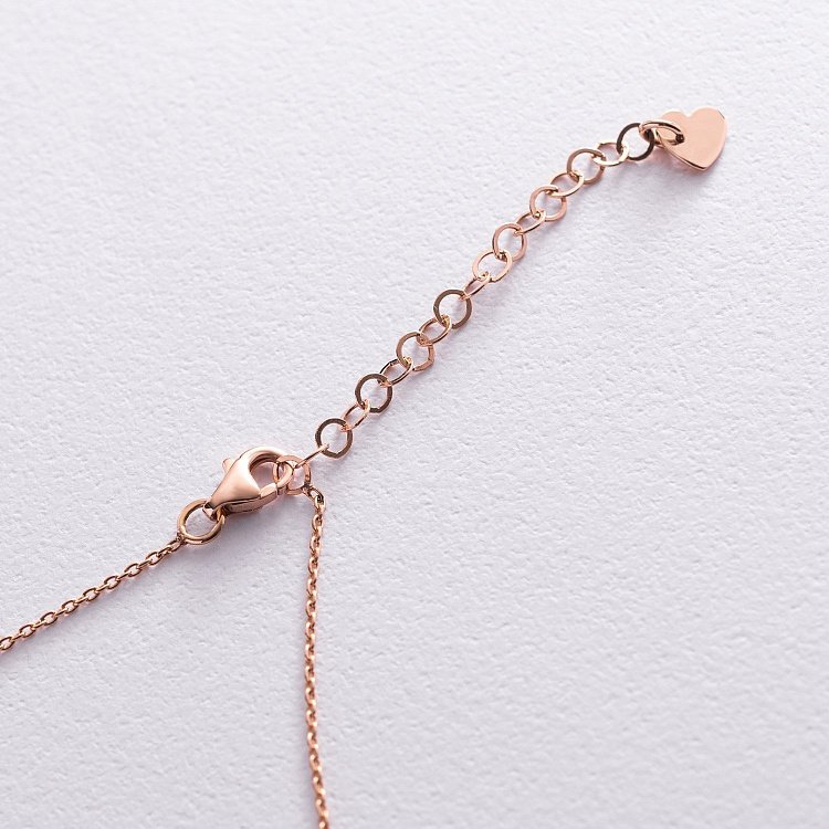 Золотое колье с зеленым фианитом кол02026 от ювелирного магазина Оникс - 3