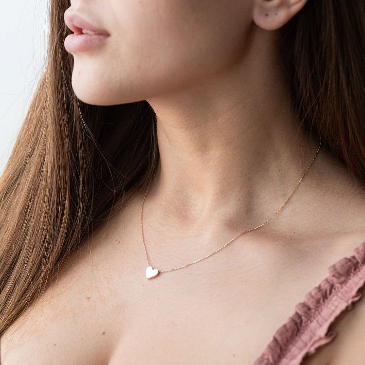 Колье "Сердце" в красном золоте кол01710 от ювелирного магазина Оникс - 2