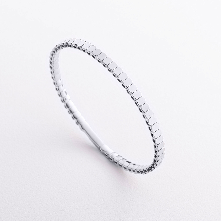 Жорсткий браслет "Kylie" у білому золоті б05826 від ювелірного магазину Онікс