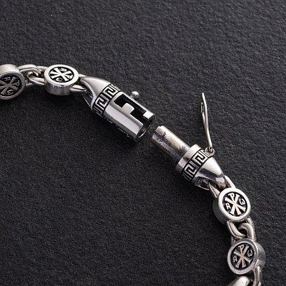 Мужской серебряный браслет с эбеновым деревом 1501 №5