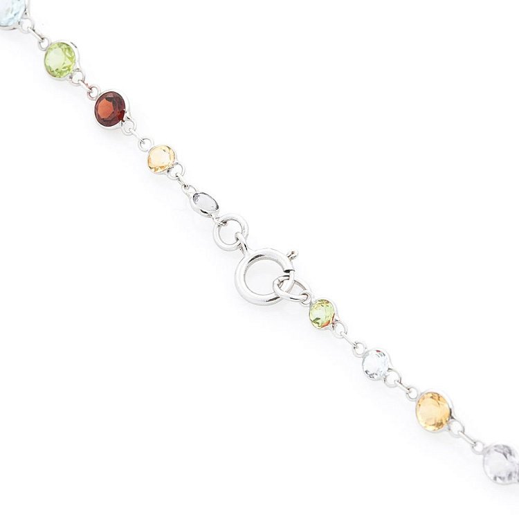 Золотое колье (аметист, уваровит, пироп, цитрин, топаз) колб0023sp от ювелирного магазина Оникс - 1