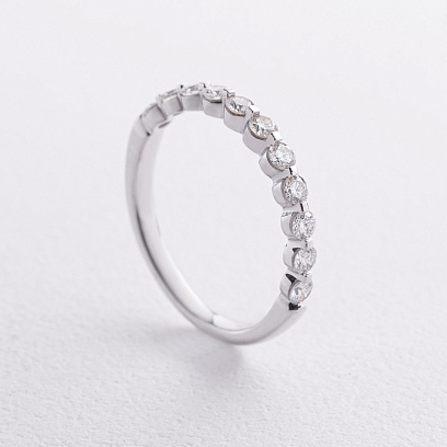 Золотое кольцо с дорожкой бриллиантов кб0687ri