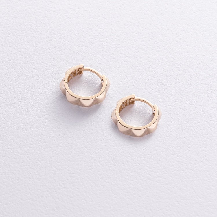 Серьги - кольца "Lulu" в желтом золоте с08856 от ювелирного магазина Оникс - 2