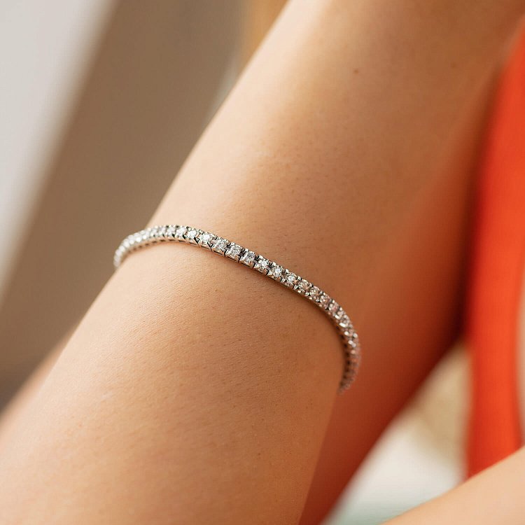 Браслет Теннис в белом золоте с белыми бриллиантами 539721221 от ювелирного магазина Оникс - 3