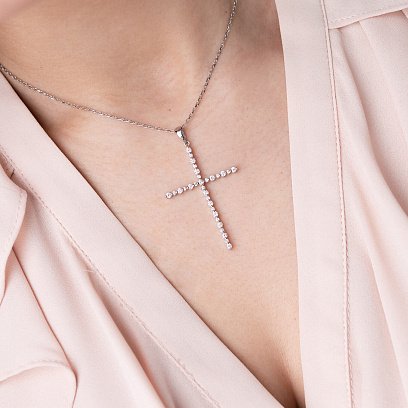 Золотой крестик с бриллиантами п256 №2