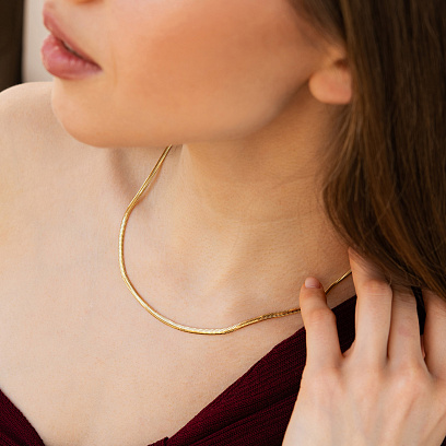 Кольє "Gisele" у жовтому золоті (снейк - 3 мм) ц00388-3 №7