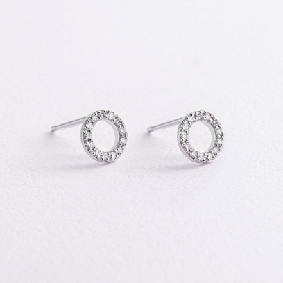 Золоті сережки - пусети з діамантами сб0333di