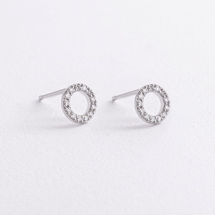 Золоті сережки - пусети з діамантами сб0333di від ювелірного магазину Онікс