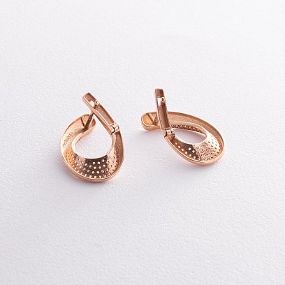 Золотые серьги "Капельки" с фианитами с08521 №9