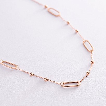 Кольє - ланцюжок "Кульки" у червоному золоті кол02224 №7