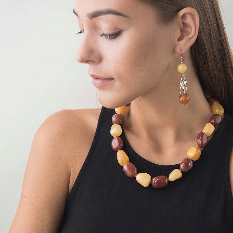 Бусы с агатом 162бус5 - 4 Бусы с агатом 162бус5 от ювелирного магазина Оникс - 4