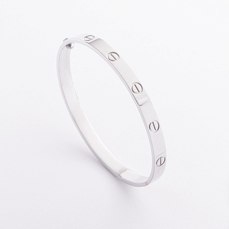 Жорсткий браслет "Love" (біле золото) б05808 від ювелірного магазину Онікс