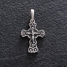 Срібний хрестик з розп'яттям (чорніння) 13335 от ювелирного магазина Оникс