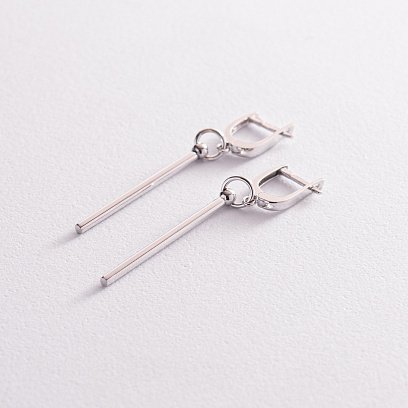 Сережки "Ідеал" у білому золоті с07813 №2