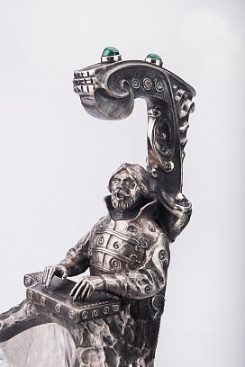 Ваза з кришталю "Срібний Нептун" ручної роботи сер00035 №3