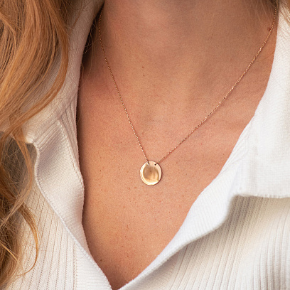 Колье "Монетка" в красном золоте (возможна гравировка) кол02459 №7