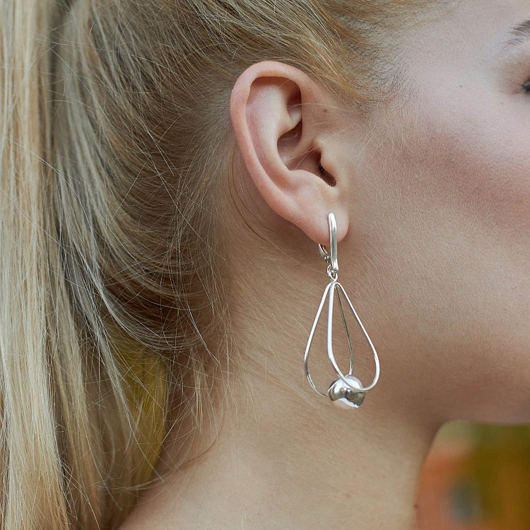 Срібні сережки "Кульки" 12834 від ювелірного магазину Онікс - 7