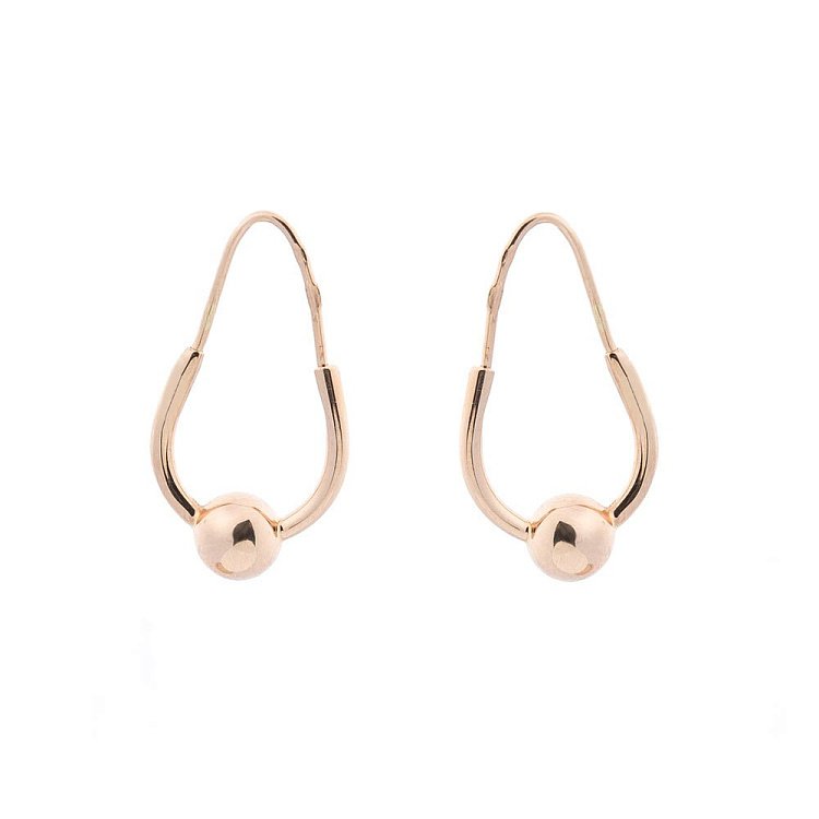 Золотые серьги без камней с00058к от ювелирного магазина Оникс - 1