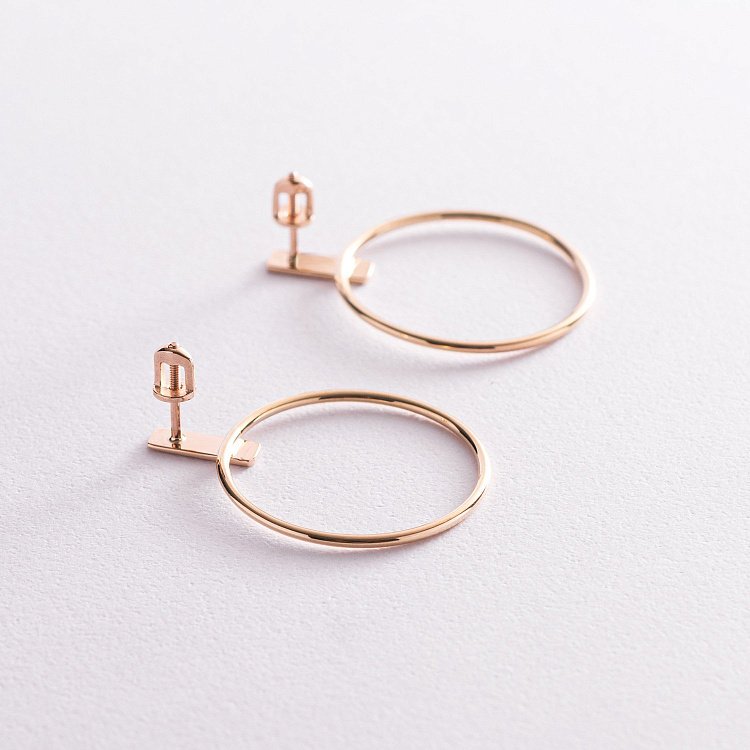 Сережки - пусети "Впевненість" у жовтому золоті с07749 від ювелірного магазину Онікс - 11