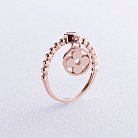 Золотое кольцо "Клевер" с фианитом к07049 от ювелирного магазина Оникс