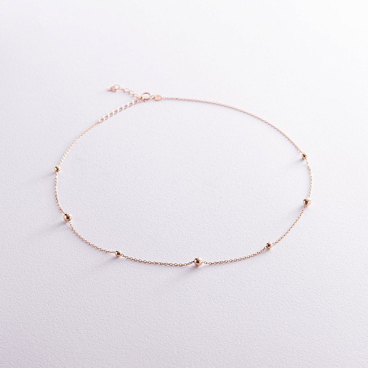 Кольє "Кульки" у червоному золоті кол02227 від ювелірного магазину Онікс