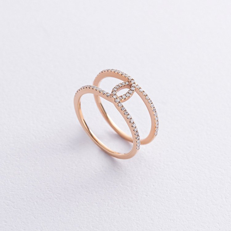 Золота каблучка на фалангу з діамантами 165823ch від ювелірного магазину Онікс - 2