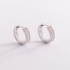 Золотые серьги - кольца с бриллиантами 102-10045/1 от ювелирного магазина Оникс