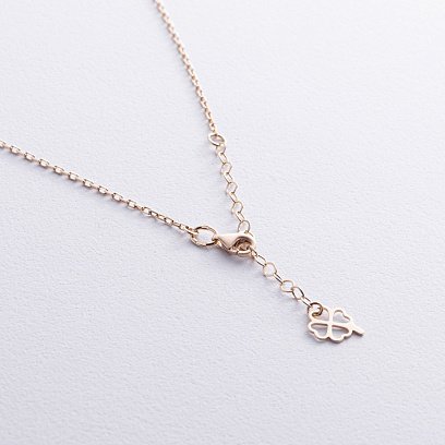 Кольє "Конюшина" в жовтому золоті (онікс) кол02482 №5