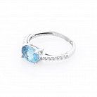 Женское кольцо с голубым топазом (фианиты) 111473 от ювелирного магазина Оникс - 1
