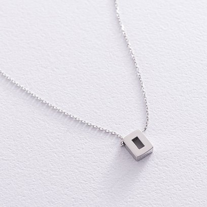 Колье с буквой "О" в белом золоте кол01254О №3