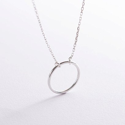 Серебряное колье "Круговорот" (2.1 см) 181045 №4