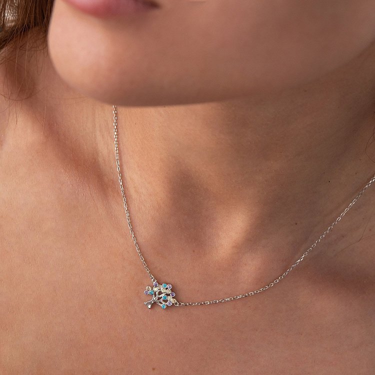 Серебряное колье "Древо жизни" с фианитами 181179 от ювелирного магазина Оникс - 2