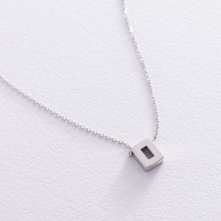 Колье с буквой "О" в белом золоте кол01254О от ювелирного магазина Оникс - 2