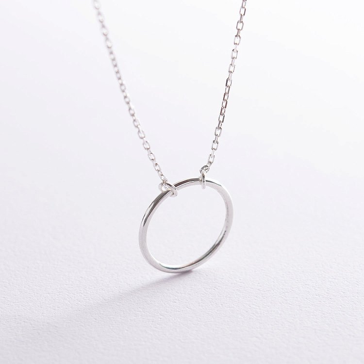 Серебряное колье "Круговорот" (2.1 см) 181045 от ювелирного магазина Оникс - 3