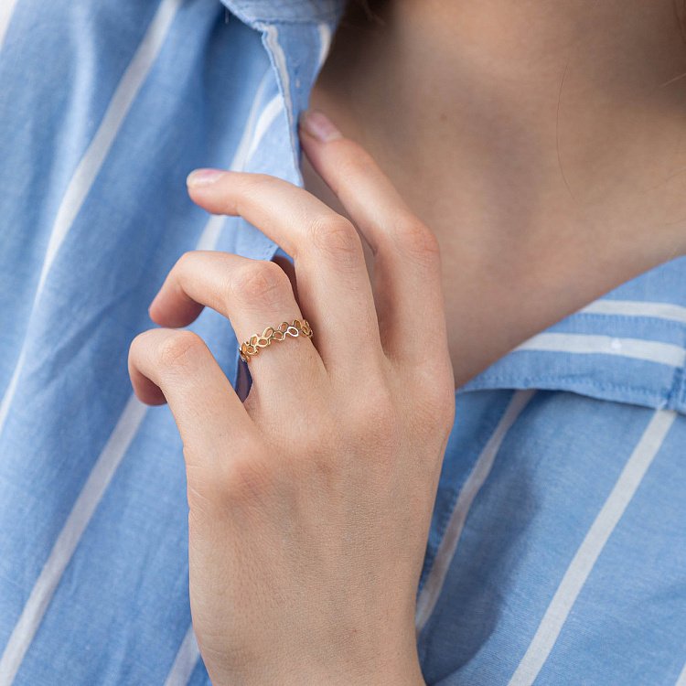 Кольцо "Лепестки" в желтом золоте к06637 от ювелирного магазина Оникс - 7