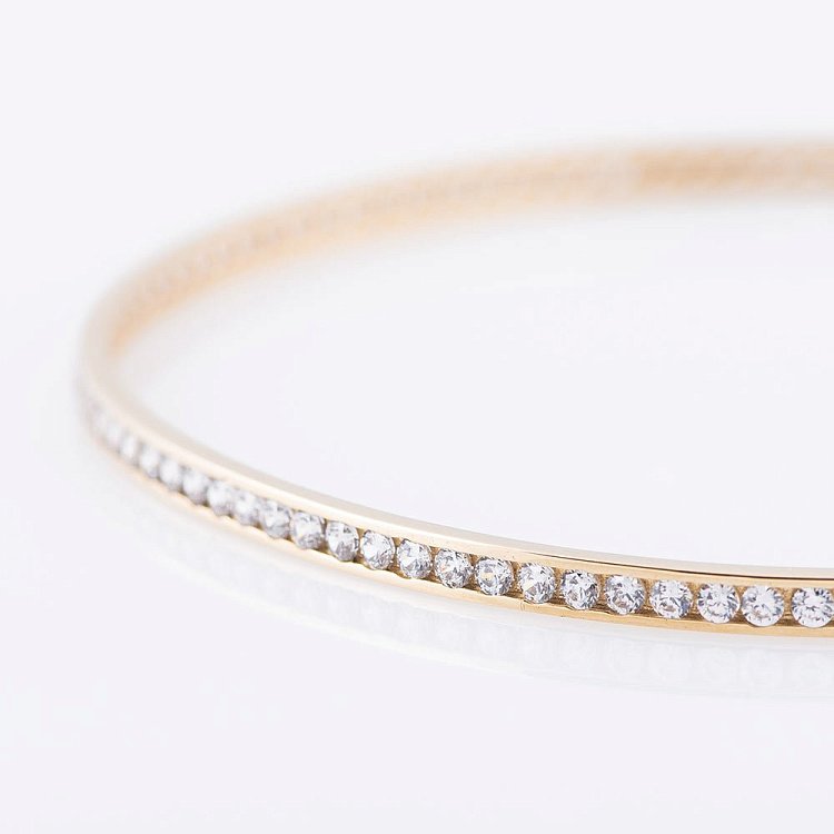 Золотой браслет с фианитами б01129 от ювелирного магазина Оникс - 1