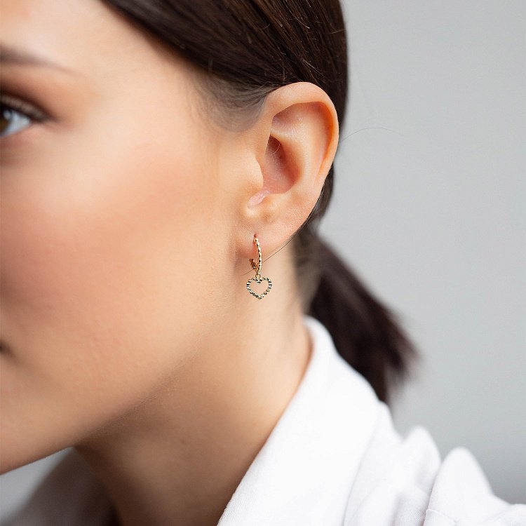 Серьги "Сердечки" в желтом золоте с07103 от ювелирного магазина Оникс