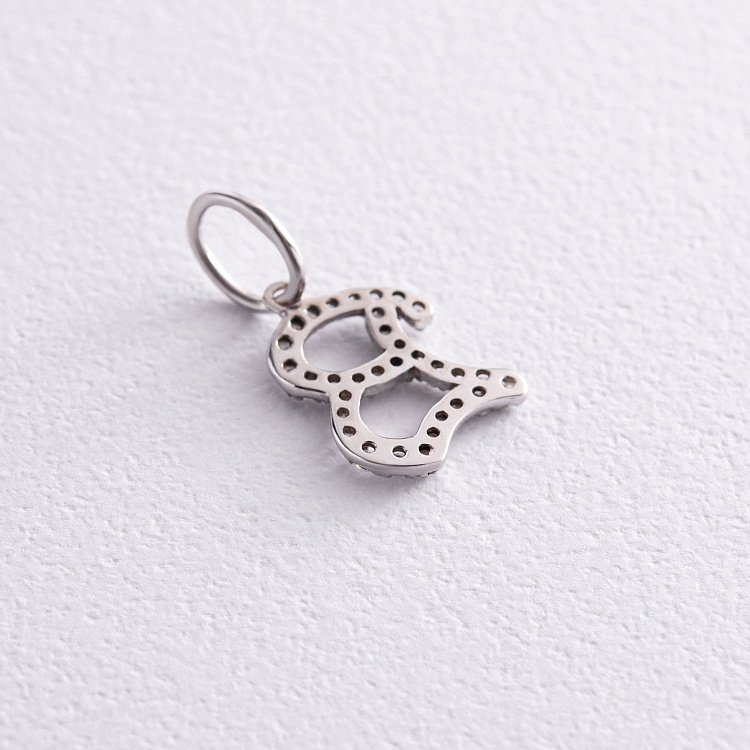 Золотая подвеска "Буква В" с бриллиантами пВ от ювелирного магазина Оникс - 2