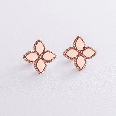 Золотые серьги - пусеты "Клевер" с08739