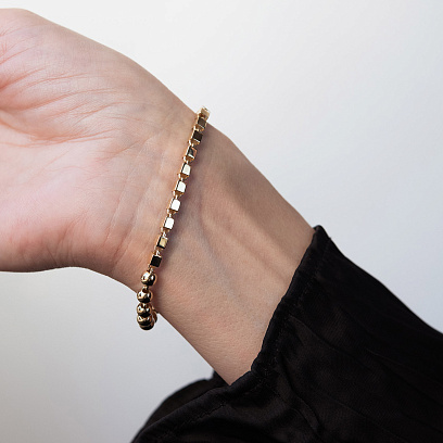 Золотий браслет "Кубики - кульки" б05397 №10