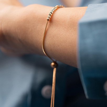 Браслет "Шарики" (красное, белое золото) б05271 №6