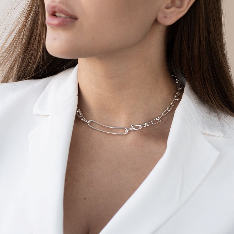 Серебряное колье "Идея" 181054 от ювелирного магазина Оникс - 2