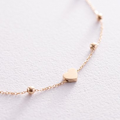 Браслет "Сердечко" у жовтому золоті б05182 №3