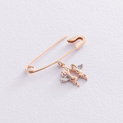 Золотая булавка с ангелочками зак00344