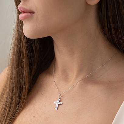 Золотой крестик с бриллиантами пб01863 №2