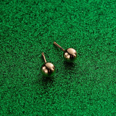 Сережки - пусети "Кульки" в жовтому золоті (0.7 см) с06892 №9