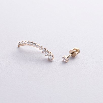 Сережки - клаймбери "Оригінальність" у жовтому золоті с09287