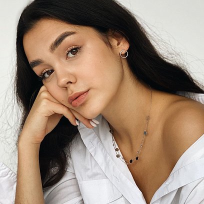 Срібні сережки "Кругообіг" 1.4 см 122491 №13