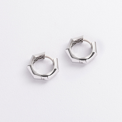 Серьги - кольца "Selesta" в белом золоте mini с09565 №2