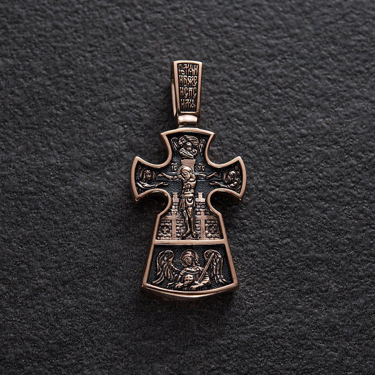 Православный крест "Распятие. Благоразумный разбойник" п01652 от ювелирного магазина Оникс